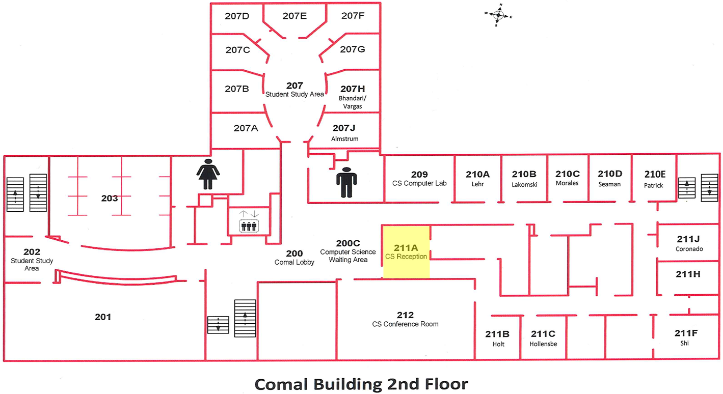 Comal Building 2nd Floor Schematic