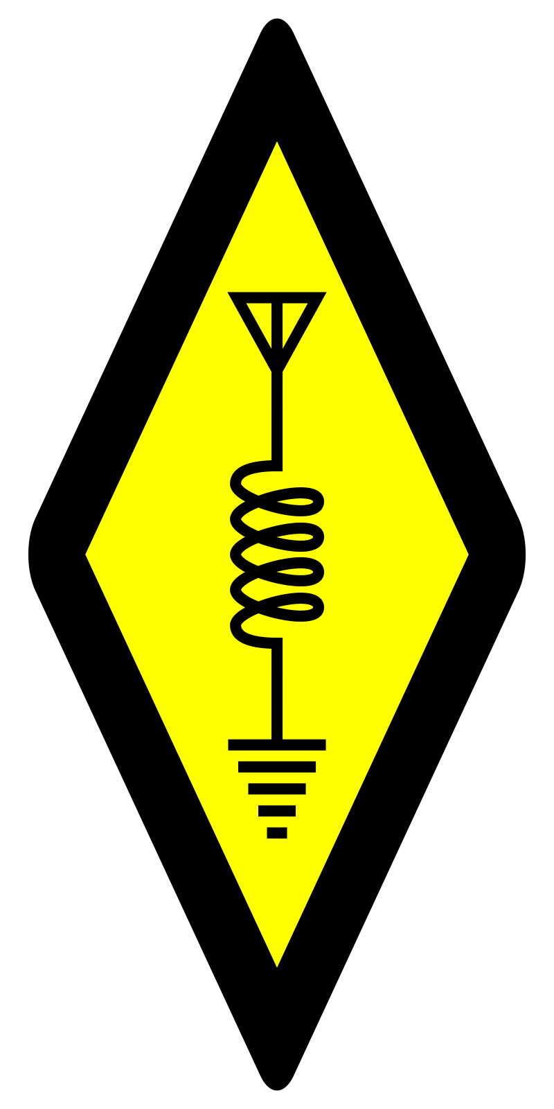 Yellow Diamond amateur radio symbol