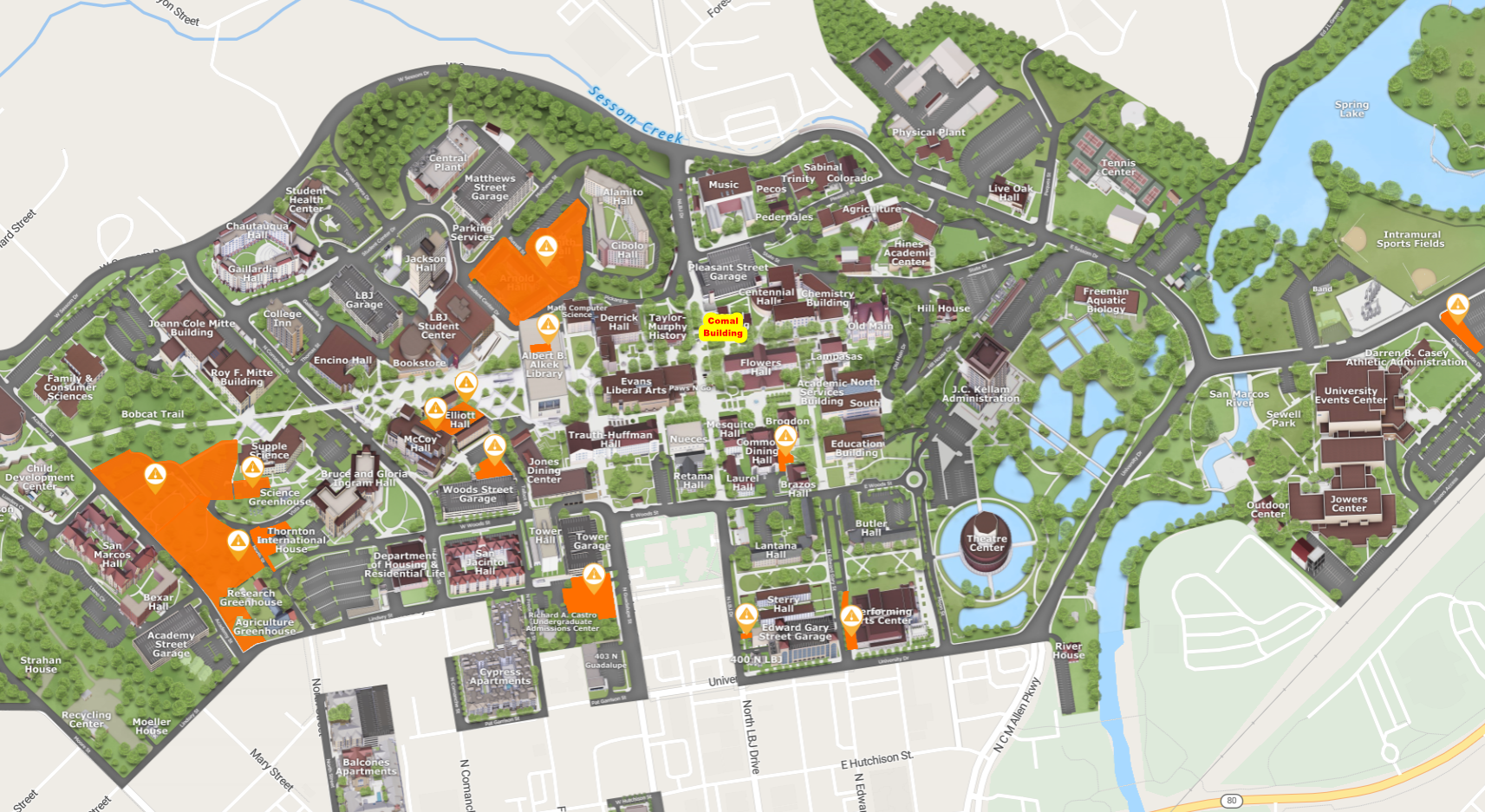 Location Map of Comal Building (CMAL)